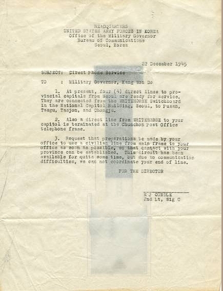 Lt. Condle, Korean War Orders
