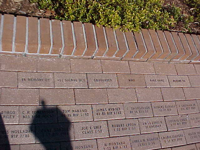 OCS bricks on the walk at Freedom Park. Click here to hear taps, a tribute to Army Signal OCS class members who gave their life for our country.