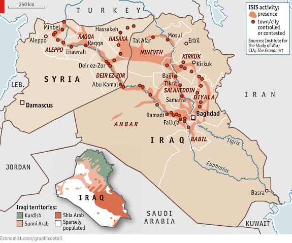 ISIS contested territory - October 2014