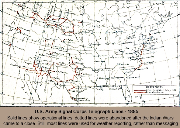 U.S. Army Signal Corps Telegraph Lines - 1885