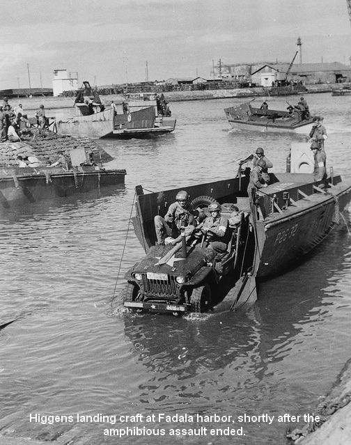 Higgens landing craft at Fadala, Morocco, 1942
