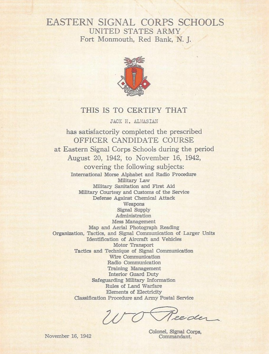 Graduation Certificate - Jack Almasian