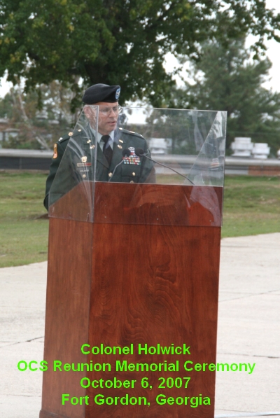 Colonel Holwick - 2007 OCS reunion