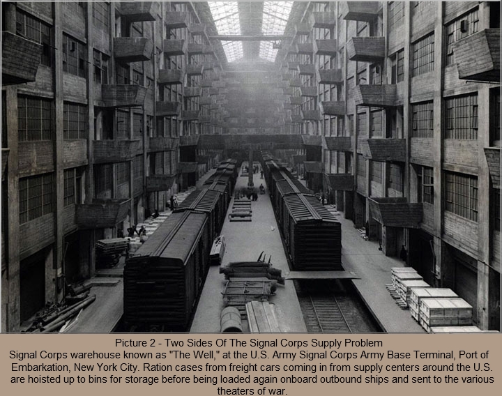 "The Well." Signal Corps warehouse - 1945