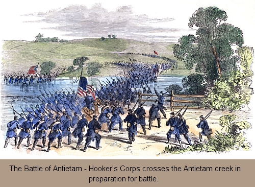 Hooker's Corps crosses the Antietam creek
